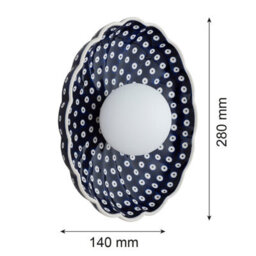 Luminosa Lighting Luminosa Boll Handmade Shell 28Cm Wall Lamp Deep Cobalt Blue, White Dots G9, Ip44 - thumbnail 6