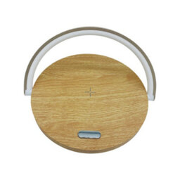 Nicoman Wood Effect Bedside Lamp With Wireless Charging With Touch Control - thumbnail 2