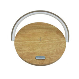 Nicoman Wood Effect Bedside Lamp With Wireless Charging With Touch Control - thumbnail 4