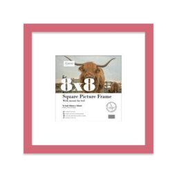 "8X8"" Pink Picture Frame - 8X8"" Square Frame With 6X6"" Mount For 8X8""/6X6"" Pictures Luxurious Style Photo Display, 1 Pack" - thumbnail 1