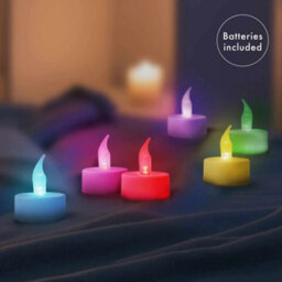 Candle Led Tealights Colour Changing 6Pc - thumbnail 1