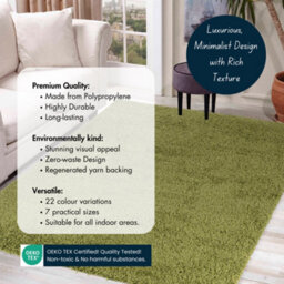 Desire Rugs Plain Living Room Shaggy Area Rugs Green 80X150 Cm - thumbnail 3