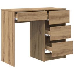 Berkfield Brown Writing Desk Artisan Oak Engineered Wood Compact Storage - thumbnail 4