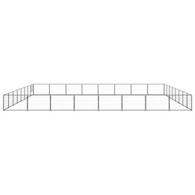 Berkfield Durable Dog Kennel Black 64 M2 Steel - image 1