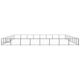 Berkfield Durable Dog Kennel Black 64 M2 Steel - thumbnail 3