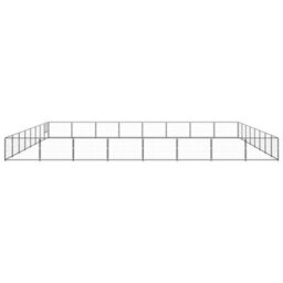 Berkfield Durable Dog Kennel Black 64 M2 Steel - thumbnail 1