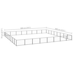 Berkfield Durable Dog Kennel Black 64 M2 Steel - thumbnail 6