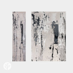 Grey Modern Easy To Clean Abstract Rug For Dining Room Bedroom And Living Room-66 X 240Cmcm (Runner) - thumbnail 2