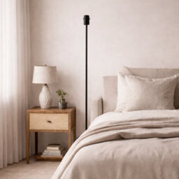 CGC Interiors Cgc Lena Matt Black Straight Floor Lamp - thumbnail 3