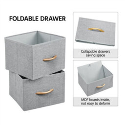 Yaheetech Fabric Chest Of Drawers With 5 Drawers And Sturdy Metal Frame Light Grey - thumbnail 5