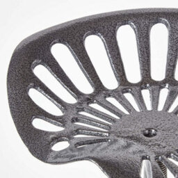 Homescapes Vintage Style Metal Grey Adjustable Tractor Seat Bar Stool - thumbnail 6