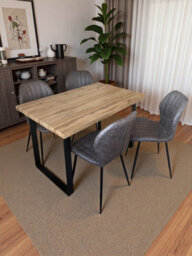 Outdoor Living (NW) Ltd Colorado Dining Table With 4 Grey Jaydn Leather Chairs - thumbnail 2