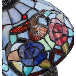 Happy Homewares Humming Bird Tiffany Lamp With Colourful Stained Glass Shade - thumbnail 4