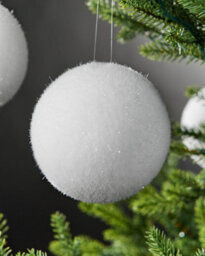 Werchristmas White Snowball Baubles 10 Cm 12 Pack - thumbnail 3