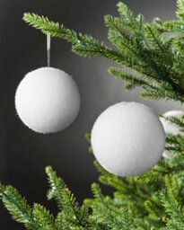 Werchristmas White Snowball Baubles 10 Cm 12 Pack - thumbnail 2