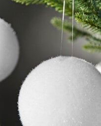 Werchristmas White Snowball Baubles 10 Cm 12 Pack - thumbnail 4