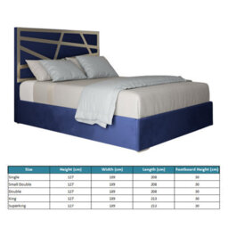 Arabella Upholstered Soft Velvet Metal Blue Bed Frame - thumbnail 4