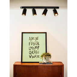 Lucide Xyrus Modern Ceiling Spotlight Bar - Led Dim To Warm - Gu10 - 4X5W 2200K/3000K - Black - thumbnail 4