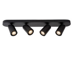 Lucide Xyrus Modern Ceiling Spotlight Bar - Led Dim To Warm - Gu10 - 4X5W 2200K/3000K - Black - thumbnail 1