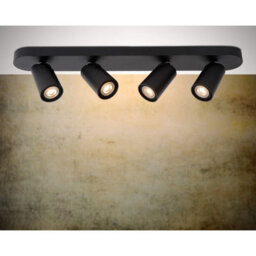 Lucide Xyrus Modern Ceiling Spotlight Bar - Led Dim To Warm - Gu10 - 4X5W 2200K/3000K - Black - thumbnail 5