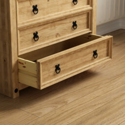 Lassic Vida Designs Corona Rustic 5 Drawer Chest Mexican Solid Waxed Pine (H)900mm (W)800mm (D)410mm - thumbnail 7