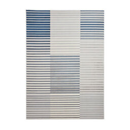 Grey Navy Striped Modern Easy To Clean Rug For Dining Room-120Cm X 170Cm - thumbnail 5