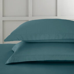 Bianca 400 Thread Count Cotton Sateen Oxford Pillowcase Pair Teal Green - thumbnail 1