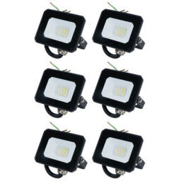 AB Tools 10 Watt Led Mini Floodlight Garden Lighting 800 Lumens Ip65 + Bracket 6Pc - thumbnail 1