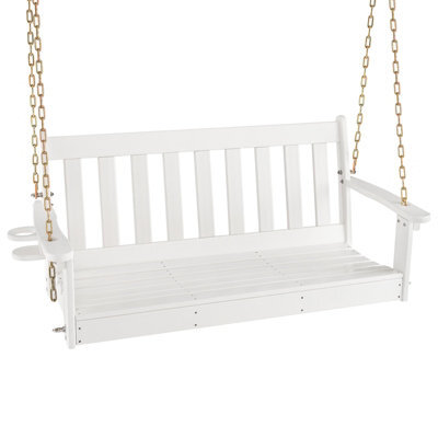Costway 2 Person Hdpe Porch Swing Outdoor Patio Hanging Chair W/ Adjustable Chain - image 1