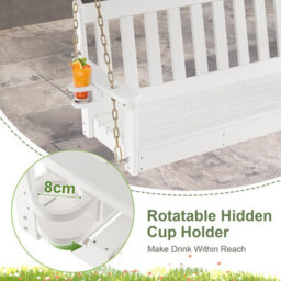 Costway 2 Person Hdpe Porch Swing Outdoor Patio Hanging Chair W/ Adjustable Chain - thumbnail 7