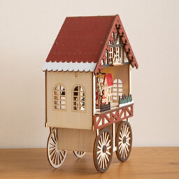 Samuel Alexander 27Cm Light Up Wooden Christmas Carriage Musical Scene With Leds - thumbnail 3