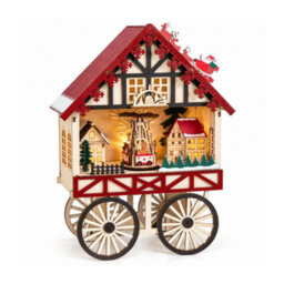 Samuel Alexander 27Cm Light Up Wooden Christmas Carriage Musical Scene With Leds - thumbnail 7