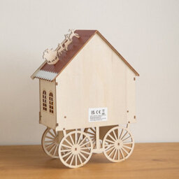 Samuel Alexander 27Cm Light Up Wooden Christmas Carriage Musical Scene With Leds - thumbnail 5