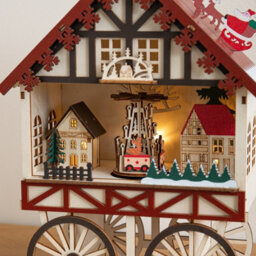 Samuel Alexander 27Cm Light Up Wooden Christmas Carriage Musical Scene With Leds - thumbnail 4