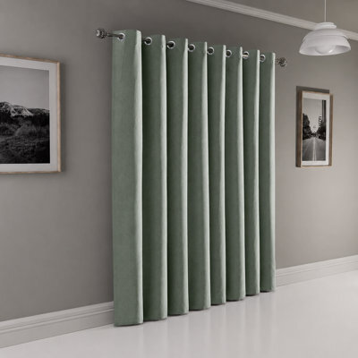 Moonlight Bedding Linen 100%blackout Eyelet Curtain Single Panel Thermal Insulated For Summer Door Curtain(Sage Green,66''x84'') - image 1