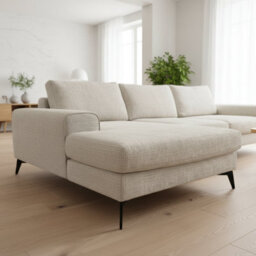 Abakus Direct Venice Chenille Corner Sofa In Cream Left Facing With Deep Seats And Extra-Wide Padded Arms - thumbnail 5