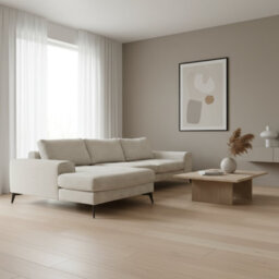 Abakus Direct Venice Chenille Corner Sofa In Cream Left Facing With Deep Seats And Extra-Wide Padded Arms - thumbnail 4