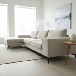 Abakus Direct Venice Chenille Corner Sofa In Cream Left Facing With Deep Seats And Extra-Wide Padded Arms - thumbnail 6