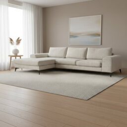 Abakus Direct Venice Chenille Corner Sofa In Cream Left Facing With Deep Seats And Extra-Wide Padded Arms - thumbnail 3