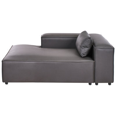 Beliani Right-Hand Chaise Longue Brande Fabric Black - image 1