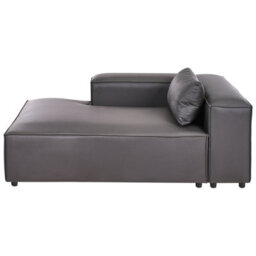 Beliani Right-Hand Chaise Longue Brande Fabric Black