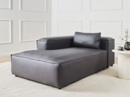 Beliani Right-Hand Chaise Longue Brande Fabric Black - thumbnail 2