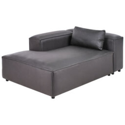 Beliani Right-Hand Chaise Longue Brande Fabric Black - thumbnail 4