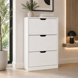 White Designs 3-Drawer Bedroom Hallway Shoe Cabinet Storage - thumbnail 6