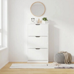White Designs 3-Drawer Bedroom Hallway Shoe Cabinet Storage - thumbnail 4