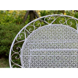 Glamhaus Garden Bistro Set 3 Piece Outdoor Metal Foldable Patio Balcony Furniture - Monaco Antique Grey - thumbnail 5