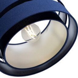 Happy Homewares Modern 14 Midnight Blue Linen Fabric Triple Tier Ceiling Pendant Lamp Shade - thumbnail 4