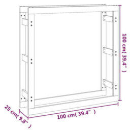 Walplus Firewood Rack Grey 100X25X100 Cm Solid Wood Pine - thumbnail 8