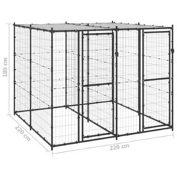Walplus Outdoor Dog Kennel Steel With Roof 4.84 M² - thumbnail 6
