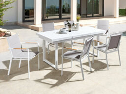 Beliani Garden Dining Set 6 Seater Valcanetto/busseto Metal Grey - thumbnail 2